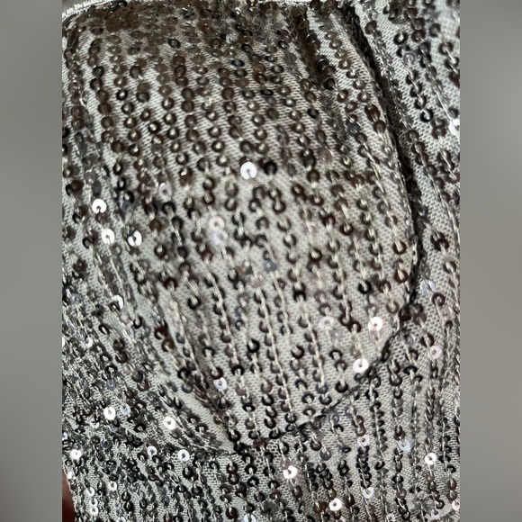 Silver Sequin Women's Tank Top - Picture 5 of 6